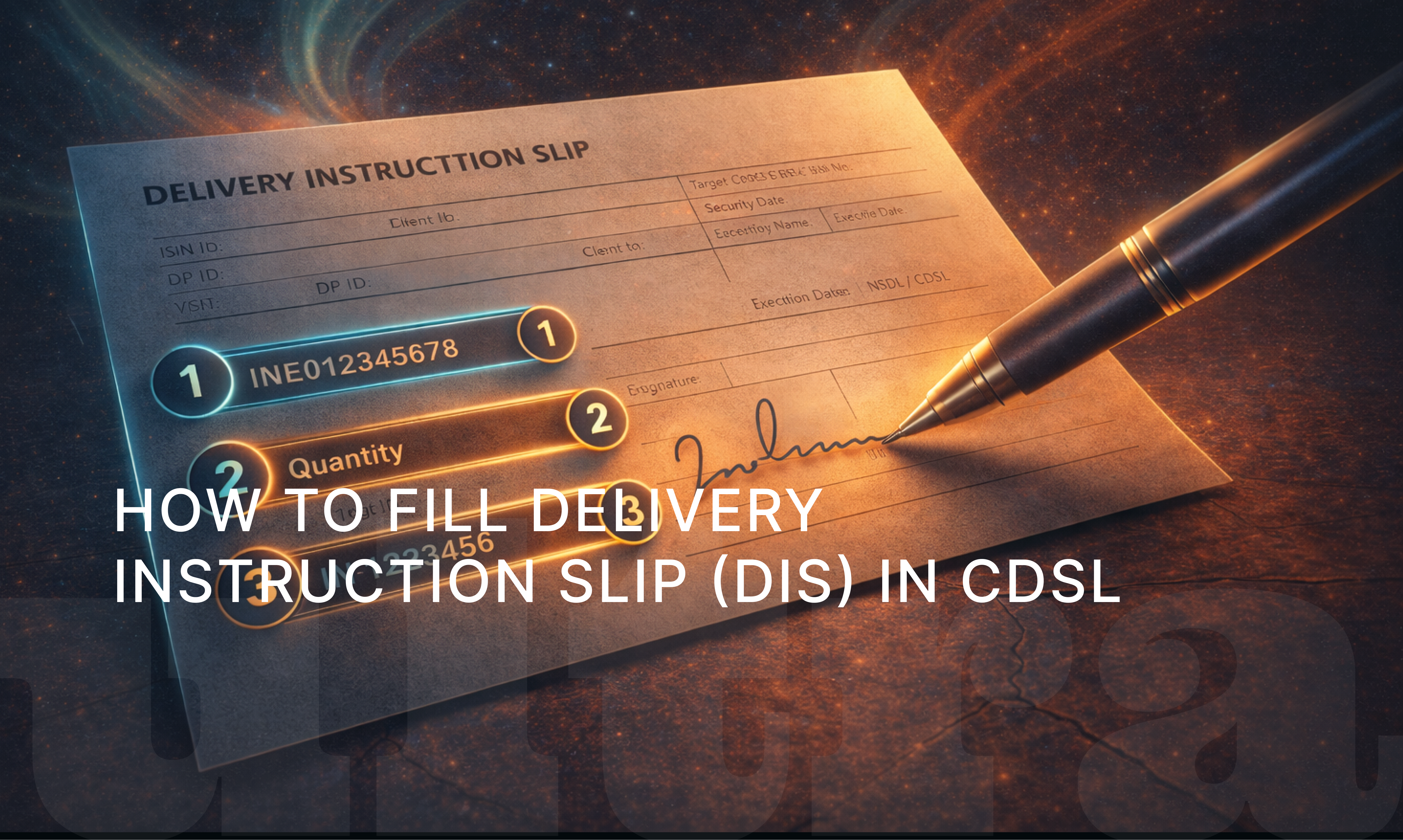 How to Fill Delivery Instruction Slip (DIS) in CDSL: Step-by-Step Guide