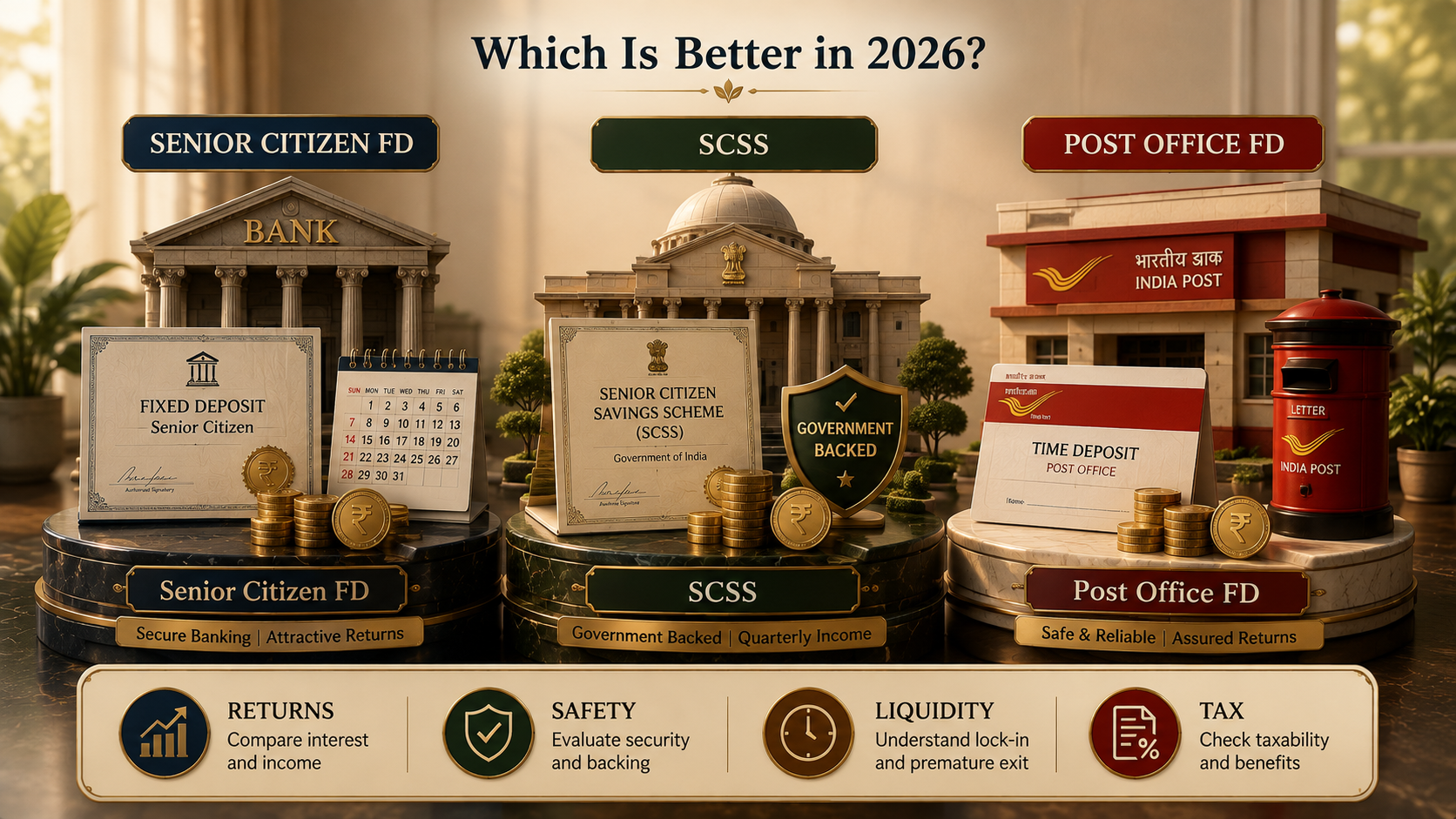 Senior Citizen FD vs SCSS vs Post Office FD: Which Is Better in 2026?